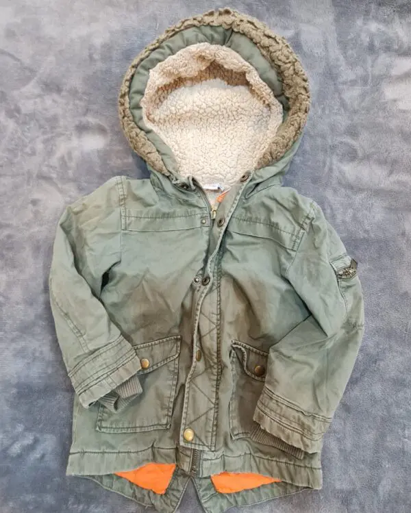 Mini Club Boys Green Parka Coat 4-5 Years - Small Flaw