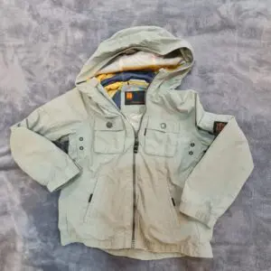 Next Boys Hooded Jacket 6–7 Yrs Light Khaki – Small Mark