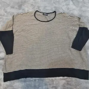 Papaya Striped Oversized Knit Jumper Women’s S/M Black Beige