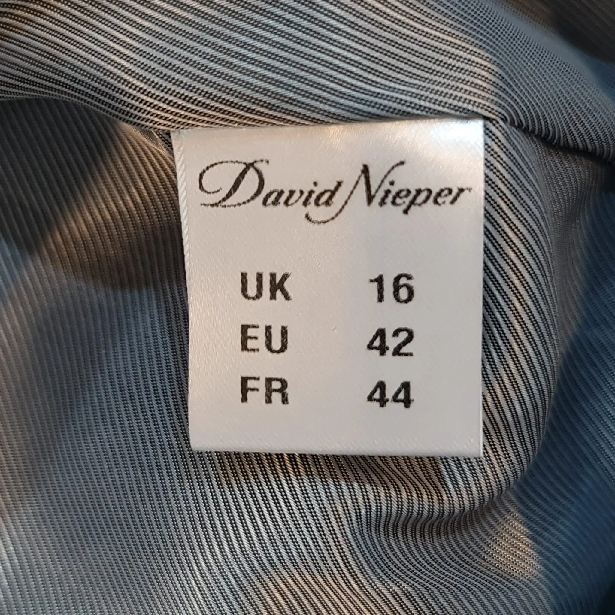 David Nieper Wool Blend Coat UK 16 Navy - Very Good Condition - Image 2