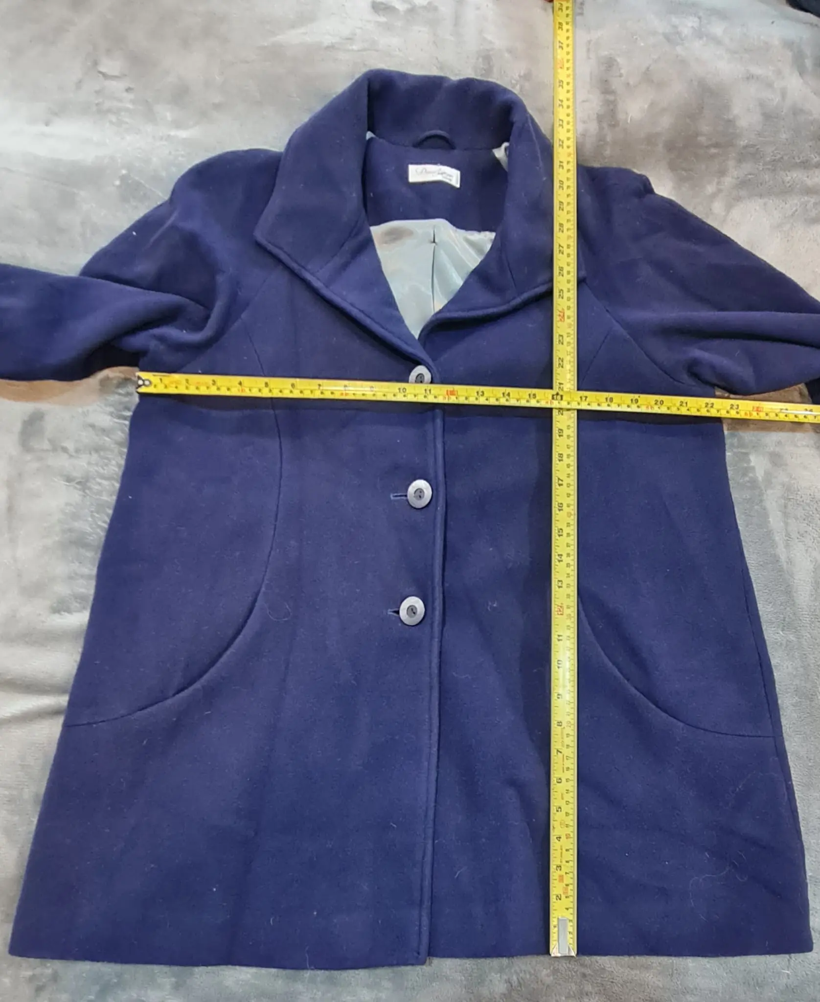 David Nieper Wool Blend Coat UK 16 Navy - Very Good Condition - Image 4