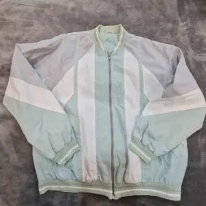 Gabicci Men’s Bomber Jacket - Mint Retro Zip Jacket - Size L