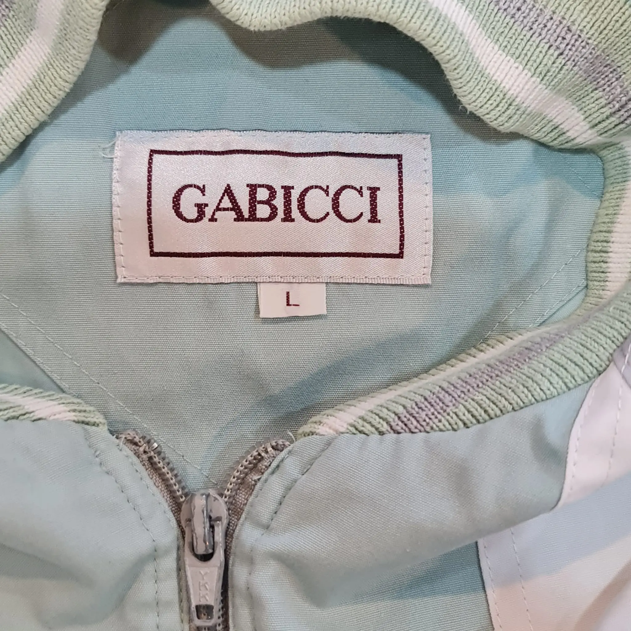 Gabicci Men’s Bomber Jacket - Mint Retro Zip Jacket - Size L - Image 2