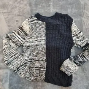 River Island Boys Chunky Knit Jumper 7- 8 Years Black Grey