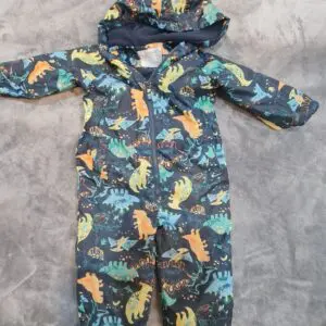 Nutmeg Dinosaur Fleece-Lined Rain Suit 3-4 Years Navy