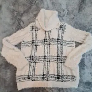 M&S Cream Mix Fluffy Roll-Neck Jumper Size L