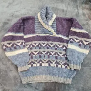 Nordic Shawl-Collar Knit Jumper - Men’s S-M - Warm Winter Sweater