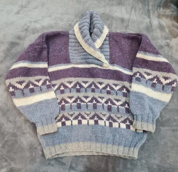 Nordic Shawl-Collar Knit Jumper - Men’s S-M - Warm Winter Sweater