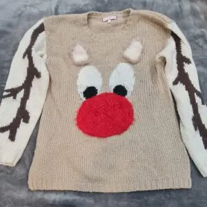 NEXT Women’s Reindeer Christmas Jumper - UK 14 - Beige