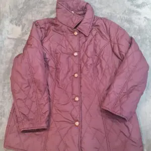 Women’s Quilted Button-Up Jacket - Plum Colour - Size L