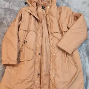 Boohoo Women’s Hooded Parka Coat - UK 14 - Camel Longline Jacket