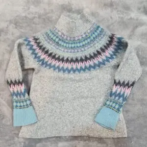 White Stuff Lambswool Fair Isle Jumper - UK 12 - Grey Multicolour