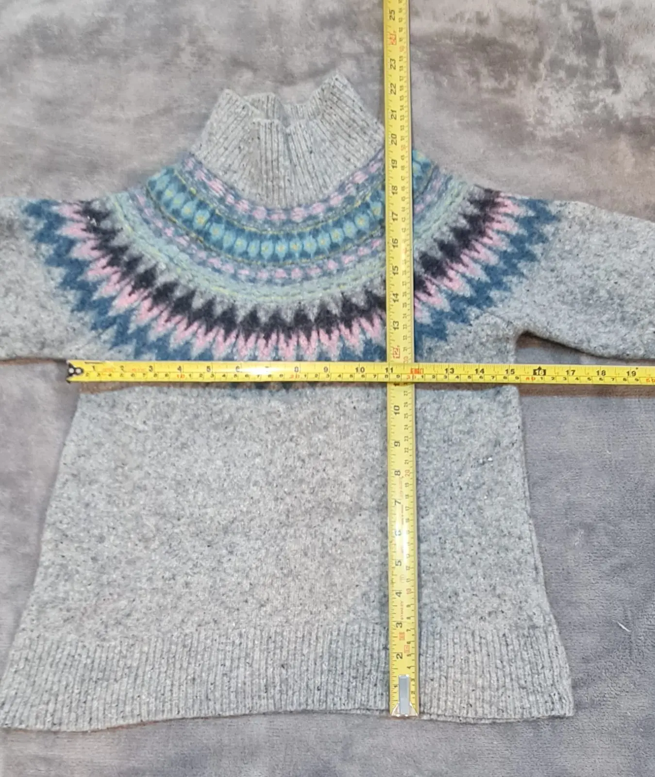 White Stuff Lambswool Fair Isle Jumper - UK 12 - Grey Multicolour - Image 5