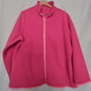 Womens Pink Waffle Fleece Zip Jacket XL / UK 20-22