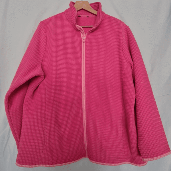 Womens Pink Waffle Fleece Zip Jacket XL / UK 20-22