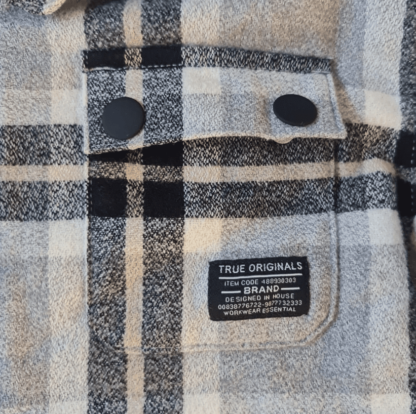 F&F Boys Hooded Check Shacket Jacket Grey Black 6-7 Years / 116cm - Image 2