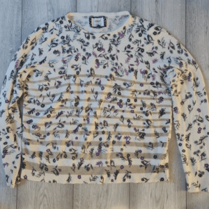 Maine Womens Floral Knit Jumper Sweater L / UK 16-18