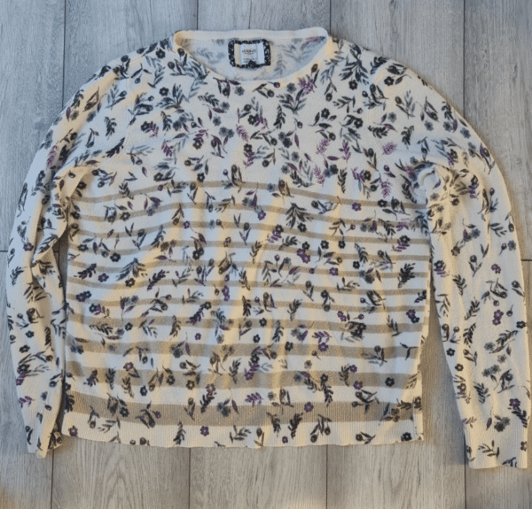 Maine Womens Floral Knit Jumper Sweater L / UK 16-18