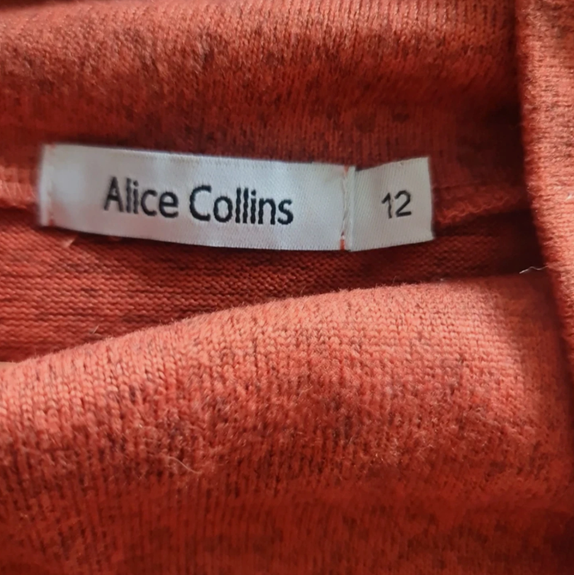 Alice Collins Coral Knit Jumper Dress Cowl Neck UK /12- 14 - Image 2