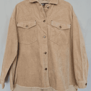 Zara Womens Corduroy Overshirt Beige XL / UK 20-22