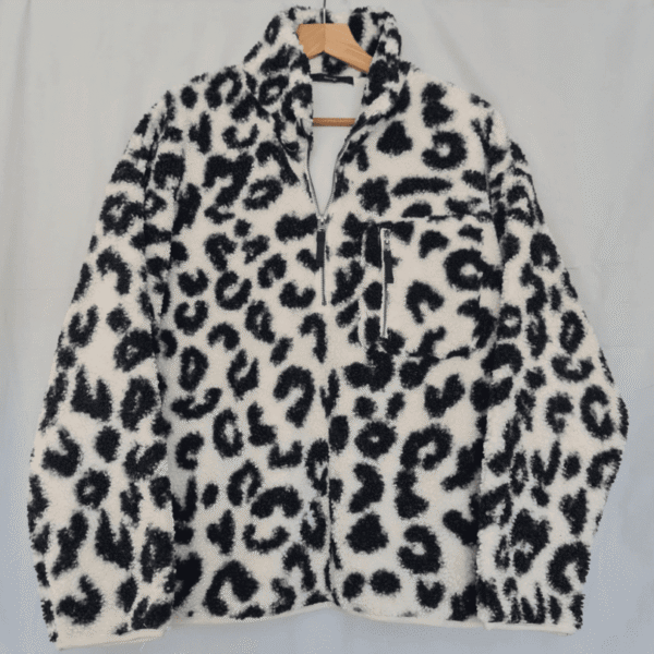 George Womens Teddy Fleece Leopard Print Jumper L / UK 16-18