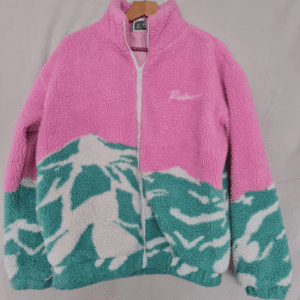 Reclaimed Vintage Teddy Fleece Jacket Pink Mint XS / UK 4-6