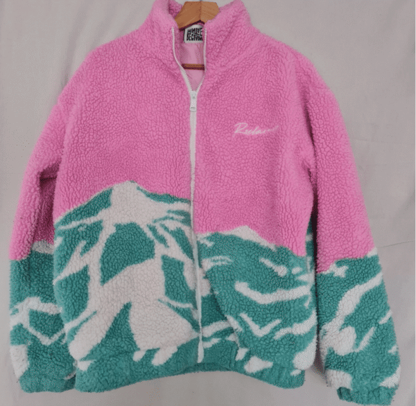 Reclaimed Vintage Teddy Fleece Jacket Pink Mint XS / UK 4-6