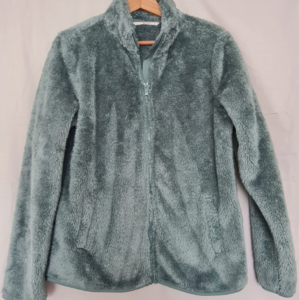 TU Woman Teddy Fleece Jacket Green Grey M / UK 12-14