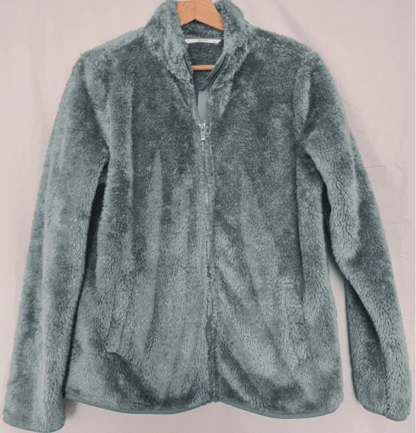 TU Woman Teddy Fleece Jacket Green Grey M / UK 12-14