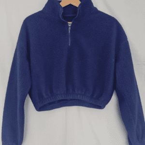 Shein Womens Teddy Fleece Pullover Navy Blue S / UK 8-10