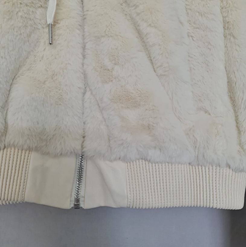 Shein Womens Faux Fur Teddy Hoodie Jacket Cream White S / UK 8-10 - Image 2