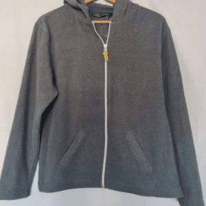 Essentials Mens Fleece Hoodie Jacket L Grey Full Zip