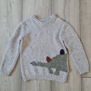 Marks & Spencer Kids Dinosaur Jumper Grey 3-4 Years 98-103cm