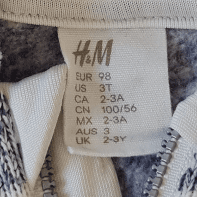 H&M Kids Striped Zip Hoodie Grey 2-3 Years 92cm - Image 2