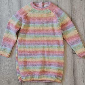 Next Girls Rainbow Knitted Dress 4 Years 104cm Multicolour