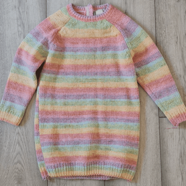 Next Girls Rainbow Knitted Dress 4 Years 104cm Multicolour