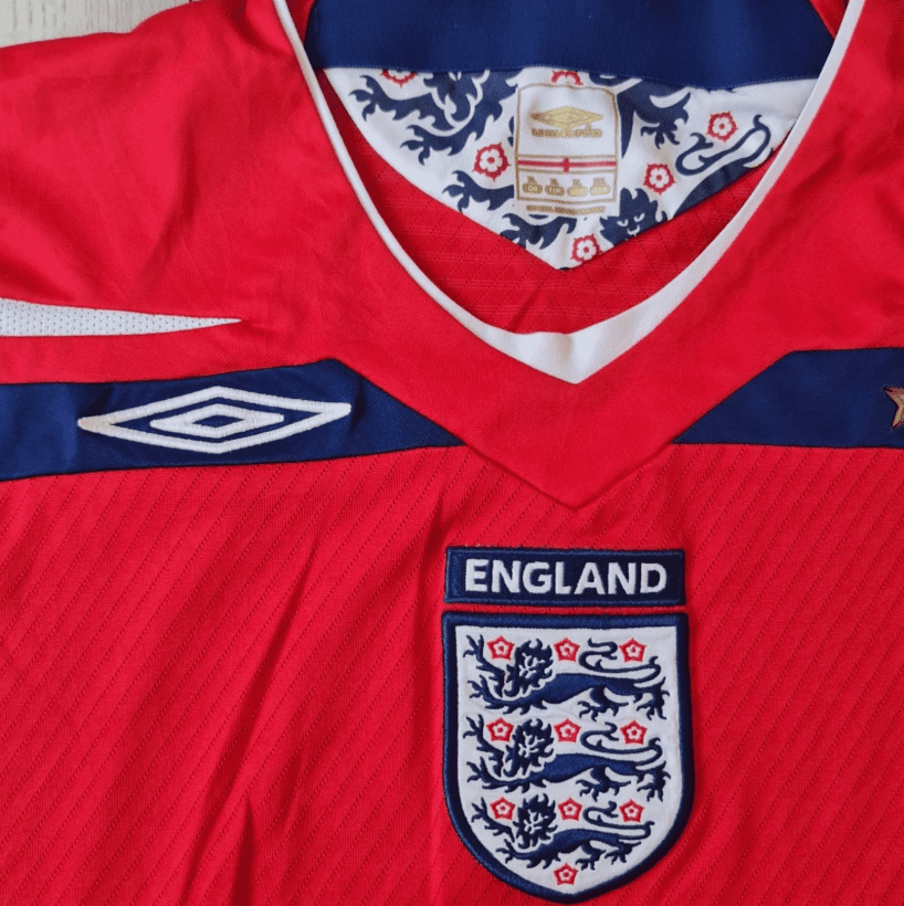 Umbro England Football Shirt Jersey Mens XL Red Short Sleeve - Image 2