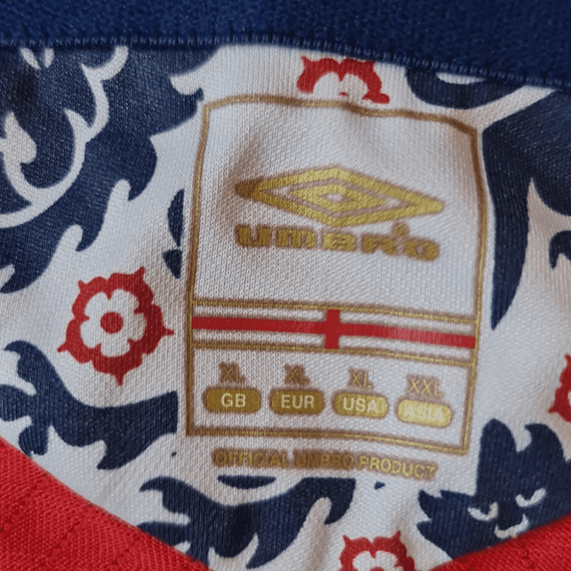 Umbro England Football Shirt Jersey Mens XL Red Short Sleeve - Image 3