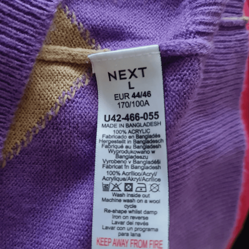 Next Womens Colour Block Knitted Jumper L / UK 16-18 - Image 2