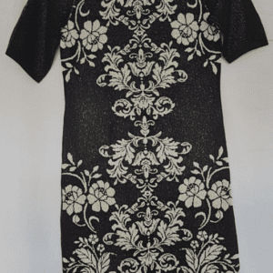 M&Co Womens Knitted Dress Black Gold S / UK 8-10