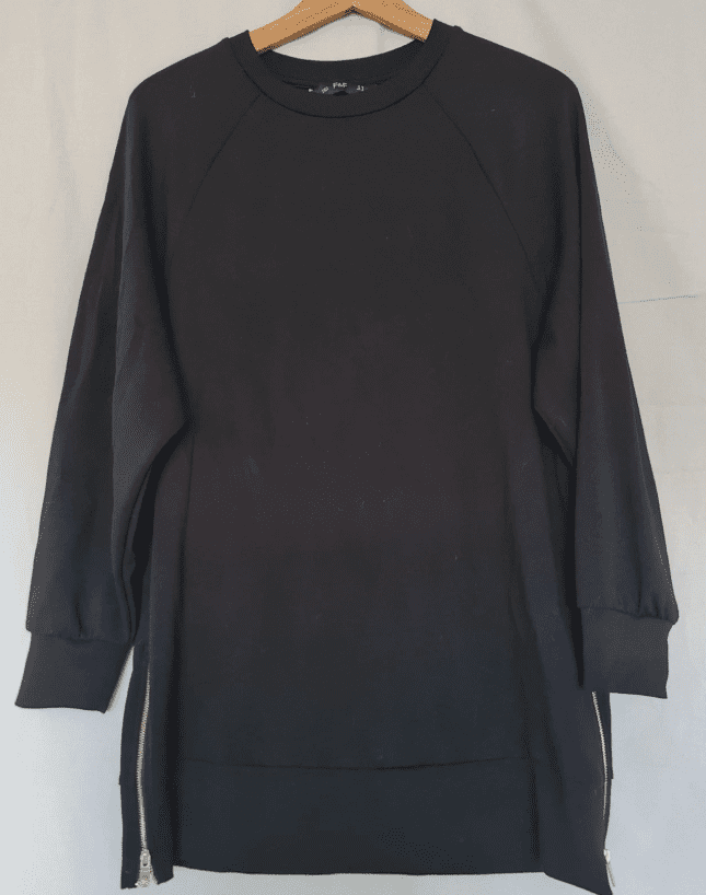 F&F Womens Longline Sweatshirt Black M / UK 12-14