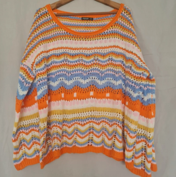 Shein Curve Multicolour Knitted Jumper | Oversized 3XL (UK 28-30)