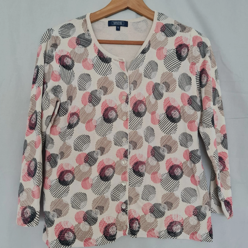 Maine Womens Patterned Button Cardigan M / UK 12-14