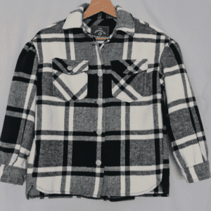 George Kids Check Shacket Jacket Black White 9-10 Years