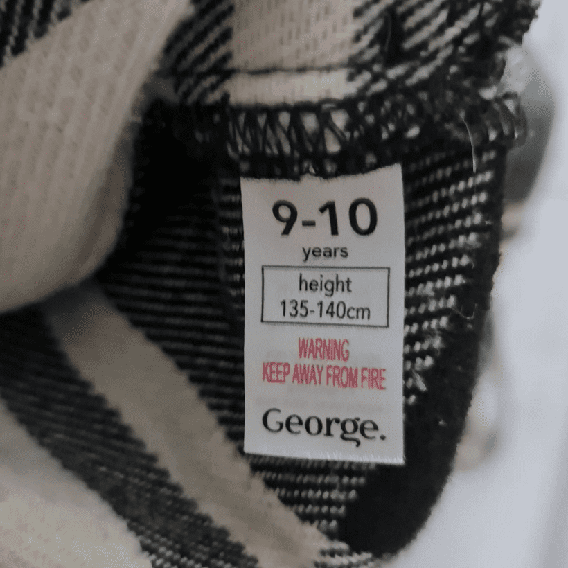 George Kids Check Shacket Jacket Black White 9-10 Years - Image 3