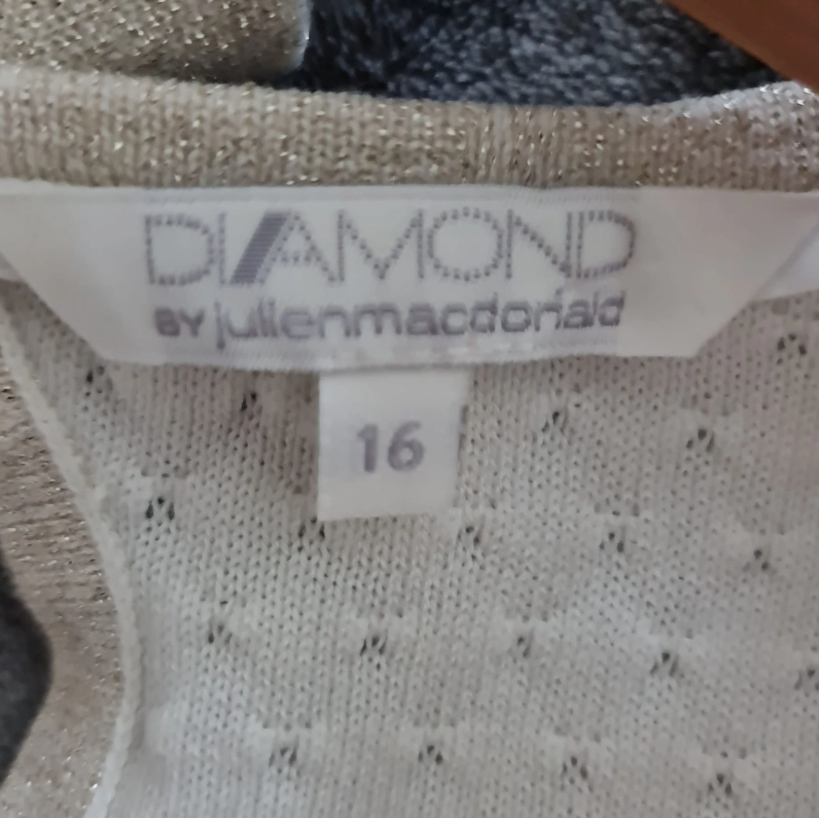 Diamond By Julien Macdonald Womens Knit Top Cream L / UK 16-18 - Image 5
