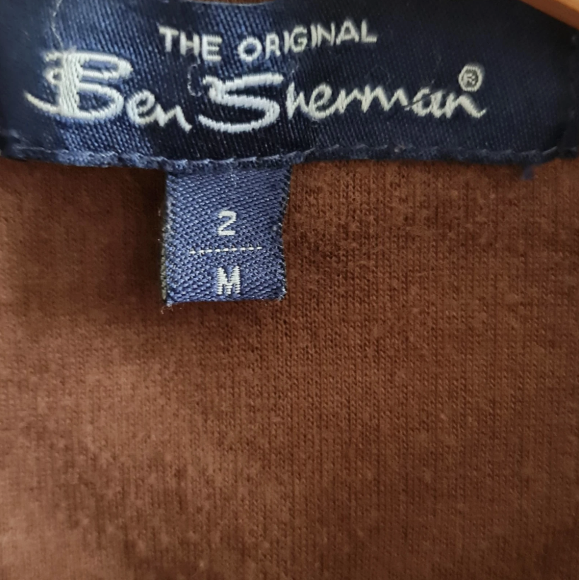 Ben Sherman Mens Ribbed Zip Knit Cardigan Brown Jacket Jumper M - Image 3