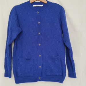 VidaVi Womens Cable Knit Cardigan Blue M / UK 12-14 Button Jumper