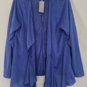 M&S Womens Blue Waterfall Cardigan XXL / UK 24-26 Open Front NWT