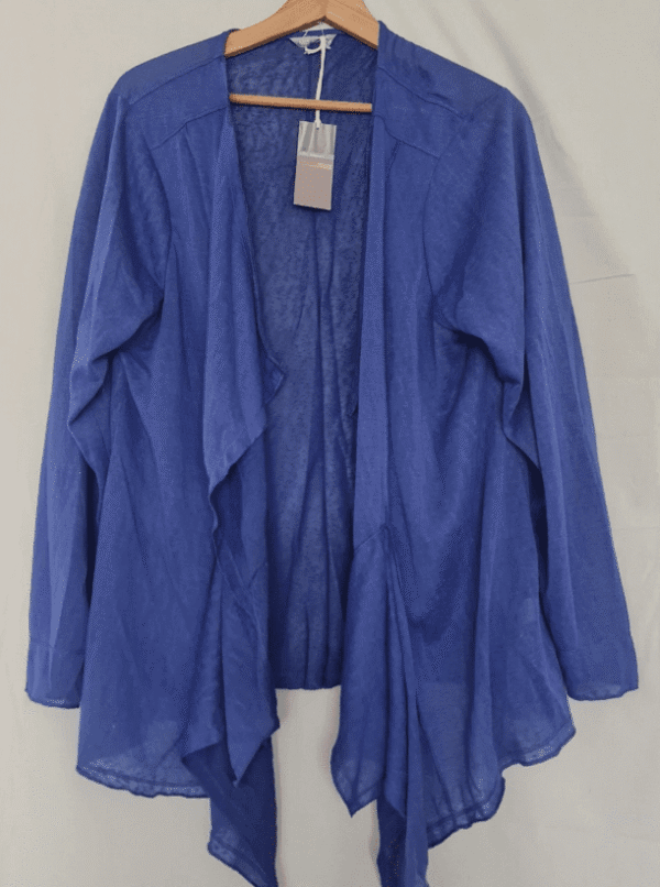 M&S Womens Blue Waterfall Cardigan XXL / UK 24-26 Open Front NWT